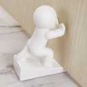 Cute Door Stopper Wedge, Non-Slip Door Stops for Bottom of Door, Keep Doors Open for Kids Pets, White 1 Pack (Patented)