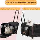 Pet Carrier for Small Pet, Cat Dog Carrier for Car Soft Sided Dog Rolling Crate Cat Travel Bag