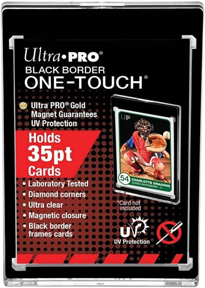 Ultra PRO ONETouch Magnetic Card Holder 35pt Black Border with UV Protection 5 Pack Premium Trading Card Display Cases