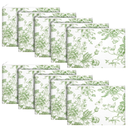 SilTriangle 10 Pcs Floral Makeup Bags with Zipper Canvas Cosmetic Bags Bulk for Women Pencil Bag Travel Toiletry Pouch Gift for Health Nurse Mother Teacher(Green)