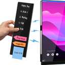 Magnetic Monitor Memo Board, Acrylic Message Reminder Board for Moniter Side, Office Desk Accessories for Women Men, Computer Sticky Note Holder Home Office Memo Holder, Black, XL