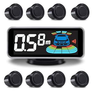 ELSNU Backup Parktronic System Car Auto Vehicle Reverse with 8 Parking Sensors kit Distance Detection LCD Distance Display Sound Warning …