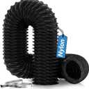Hon&Guan Diesel Heater Ducting 3" x 8FT, Nylon Flexible Duct Hose, Heavy Duty Hose for Diesel Heater, 3D Printer, Laser Machine, Dryer Vent, RV, Boat Blower, Black