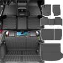 powoq 5 Seats Floor Mat Compatible with 2022-2025 Jeep Grand Cherokee Cargo Liner Trunk Mat Replacement for 2022-2025 Jeep Grand Cherokee Accessories(Trunk Mat+Backrest Mat+Floor Mat)