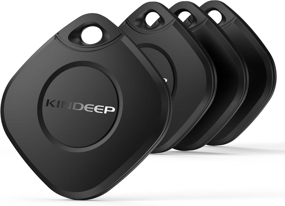 Air Tracker Tag 4 Pack: Bluetooth Item Finder with Apple Find My APP (iOS Only), Item Locator for Keys Finder, Luggage Tracker, Bags Wallets Tracking, IP67 Waterproof Smart Tag (Gray-Black)