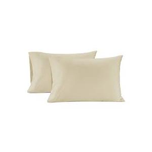 Pillow Cases King Size, 100% Egyptian Cotton Pillow Protectors with Zipper, 400 Thread Count Sateen Weave Beige Pillowcases King Size Set of 2, Premium Quality Pillow Covers for Home/Hotel, King, Light Yellow 
