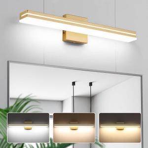 SineRise LED Modern Bathroom Vanity Light Bar (24-Inch, 3000K/4000K/6000K), Chrome Dimmable Modern Acrylic Bathroom Wall Lighting Fixtures Over Mirror