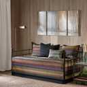 Madison Park Daybed Coverlet Set, Double Sided Quilting Stripes Multi, 6pc