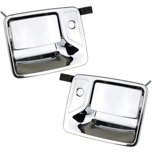 TQPONLY Chrome Exterior Door Handle (1 Pair),for Ford F250 F350 Super Duty F450 F550 F650 F750 Excursion,Front Driver&Passenger Side Outside Handle Outer Door Parts