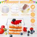 Jingmore 400 Pcs Plastic Dessert Cups with Lids and Spoons, 8 oz 9 oz Clear Dessert Parfait Appetizer Cups Square Disposable Party Serving for Yogurt Puddings Fruits Ice Creams Cakes