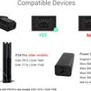2 Prong AC Power Cord Compatible with Sony PS4 Pro, Xbox One/Xbox 360 Slim / 360 E Power Supply Brick, Power Cable Replacement