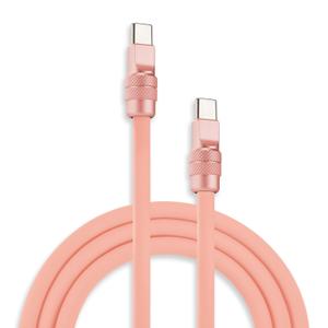 chubbycable Chubby 2.0 USB C 240W Fast Charging Cable Silicone Soft Durable USB C Cable Extra Thick Charger Cord Compatible with iPhone 17-15 Series iPad, Pink+Pink, Type-C to Type-C, 8.2FT