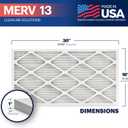 BNX TruFilter 16x30x1 Air Filter MERV 13 (4-Pack) - MADE IN USA - Electrostatic Pleated Air Conditioner HVAC AC Furnace Filters for Allergies, Pollen, Mold, Bacteria, Smoke, Allergen, MPR 1900 FPR 10