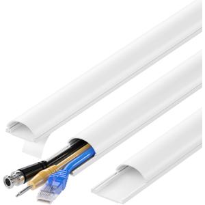 ZhiYo 68in D Cord Hider for Wall Mount TV, Self-Adhesive Cable Hider Kit, PVC Cord Covers for Wires on Wall, White Cable Raceway, Paintable Wire Hiders, 4 x 17 (L) - 1.2" (W) x 0.55" (H)