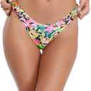 RELLECIGA Women's Cheeky Brazilian Cut Bikini Bottom (Small, Jungle)