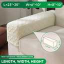 OHSIO Couch Cushion Covers, Super Soft Thicker Fleece Sofa Cover Stretch Sectional Sofa Slipcover Washable Pet Friendly Anti-Slip Stain Resistant Furniture Cover for Home(1 Armrest Cover,Ivory)