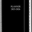 Planner 2025-2026 - Weekly & Monthly Planner from July 2025 to June 2026, Agenda 2025 2026 with Inner Pocket, Elastic Band, 8.5" x 11", Black