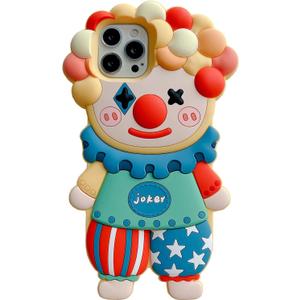 Ugly Case Compatible with iPhone 16 Pro Max,3D Kawaii Clown Cartoon Fun Women Girls Cute Soft Silicone Shockproof Protector for iPhone 16 Pro Max