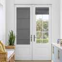 NICETOWN Magnetic Blackout Door Blinds, No Drill Cordless Roll Up French Door Curtain for Window, Thermal Insulated Light Blocking Shades for Front Sidelight Glass, 24" W x 64" L, Grey, 1 Panel