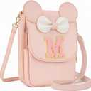 2 x Girls Purse Crossbody Bag Personalized Gifts for 6 7 8 9 10 11 12 Year Old | Initial Mouse Ears Sling Bag Toddler Purse with Adjustable Strap, Tween Girls Fashion, Christmas Brithday Gift for Girls Kids