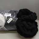 Adyrescia Chunky Knit Blanket Throw | 100% Hand Knit with Jumbo Chenille Yarn (50"x60", Raven Black)