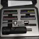 KNINE OUTDOORS Torque Screwdriver Wrench Driver Set 10-70 Inch Pounds lbs for Maintenance with T-bar Handle, 40 Hex Bits, 1/4" Socket, Shaft Extension, For Tools, Bike Repairing and Mounting, Black