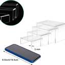 Cerpourt 8Pcs Acrylic Display Risers(6",5",4" 3") Clear Product Stand,Cupcakes Holder Dessert Display Transparent Showcase Stands, Candy Bar Risers, Acrylic Lifts Display for Figures