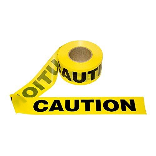 Cordova T15101 Bulk Pack 1.5-MIL Yellow Caution Barricade Tape, 3 in. x 1000 ft. Roll, 2-Pack