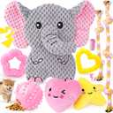 XIUGOAL Pink Puppy Toys - 9 Pack Puppy Chew Toys for Teething, Enrichment Dog Toys for Small Dogs to Keep Them Busy, Squeaky Plush Toy for Boredom