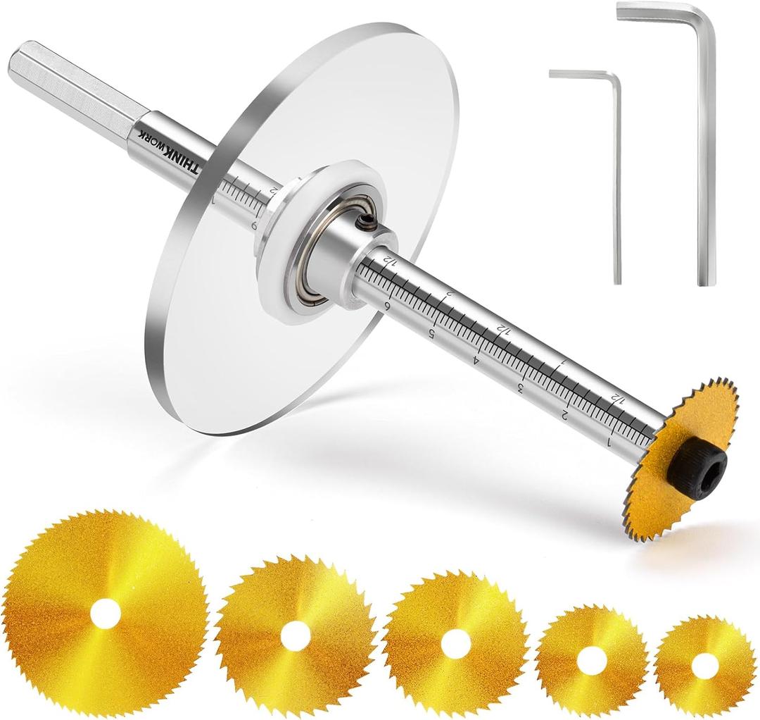Inside Pipe Cutter for PVC Pipe, Cutter Tool Set with Scale Adjustable Depth Gauge, 5PCS Saw Blades and Hex Shank, Internal Plastic ABS Pipe Cutter Set (Gold)