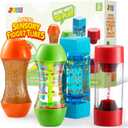 JOYIN 4-Pack Fidget Tubes for Kids, Sensory Tubes, Stress Relief Toy, Speech Therapy, Calming Toys for Children with Autism, Calm Down Corner Classroom Supplies, Christmas School Gifts for Toddlers