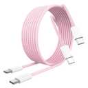 MFi Certified] iPhone 17 16 15 Charger Cord 6FT, 2 Pack 60W USB C to USB C Charging Cable Cord Long for iPhone 17/17 Pro/17 Pro Max/Air/16/16 Pro/16 Pro Max/15/15 Pro Max, iPad Pro/Air/Mini, Pink