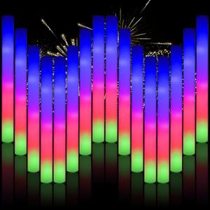 70pcs Foam Sticks Bulk, Foam Glow Sticks 3 Flashing Modes for Wedding Glow in The Dark Party Supplies, Light up Wands for Birthday, Outdoor Camping, Raves