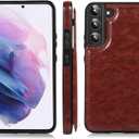 UEEBAI Wallet Case for Samsung Galaxy S23 5G, Slim PU Leather Case with Card Slots Kickstand Magnetic Clasp Durable Shockproof Flip Folio Cover - Brown