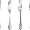 KEAWELL Luxury 5.9" Appetizer Forks, 18/10 Stainless Steel, Set of 4, Gorgeous Cocktail Forks/Dessert Forks (Silver)