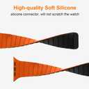 Tasikar Magnetic Bands Compatible with Apple Watch 49mm 46mm 45mm 44mm 42mm Soft Silicone Replacement Loop Wristband for iWatch Ultra 3 2 1 SE Series 11 10 9 8 7 6 5 4 3, Orange-Black