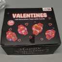 Valentines Day Cards Gift for Kids School, 24 Pack LED Light Toys with Valentines Greeting Cards, Glow in the Dark Lighting Bulk Toy for Valentines School Classroom Exchange Prizes Party Favors