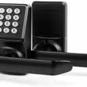 Keypad Door Lock with Handle, Digital Door Lock with Keypad Set,Keyless Entry Door Lock with Handle-IC Card and Anti-peep Password- Easy Installation for Home, Hotel-Matte Black