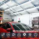 72W LED Shop Lights, 4FT 10800LM 6500K Daylight Shop Light Bar with 59" Plug, Garage Light Linkable Clear Cover Integrated V-Shape for Warehouse Workbench Workshop(6Pack)