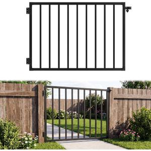 4ft.W x 42in.H Deck Gate Kit, Deck Gates Outdoor with Latch，Metal Garden Gate with Aama2604 Coat Finish Rust Resistant Finish for Yard, Patio, Deck and Outdoor Fence