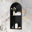Stainless Steel Shower Niche 12" X 24", 2-Tiers Arched Niche, Black
