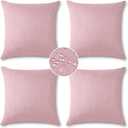 OTOSTAR Outdoor Waterproof Throw Pillow Covers Garden Decorative Cushion Case Pillow Covers Square Outdoor Pillowcases Patio Pillows for Couch Sofa Tent Balcony Home Decor 18x18 Inch Pack of 4 (Pink)