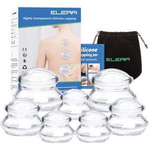 ELERA Silicone Cupping Therapy Set, Professionally Chinese Massage Cups for Cupping Therapy and Cellulite Reduction (7 Cups)