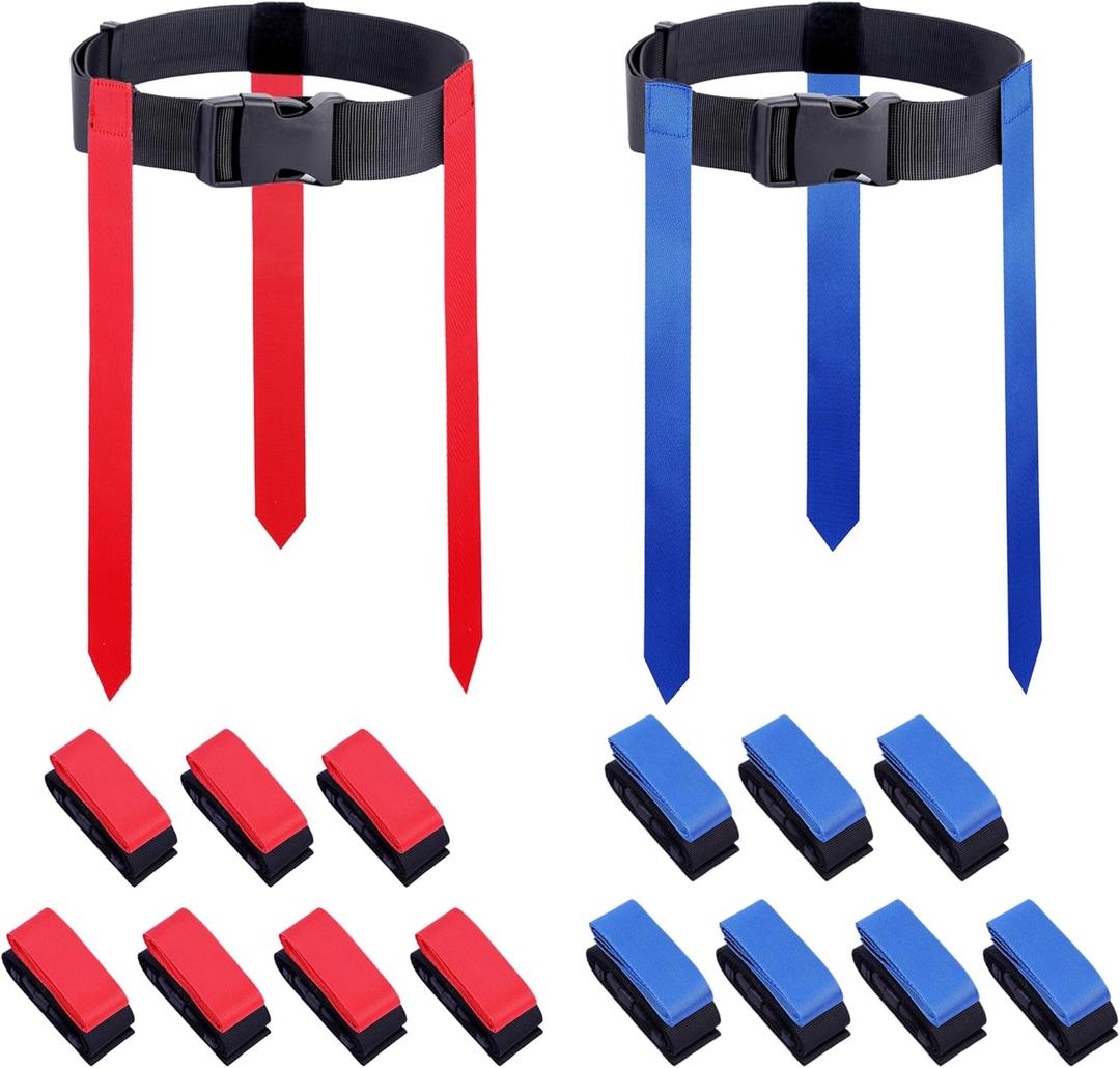 Flag Football Belts, 14 Player Flag Football Set with 42 Flags for Kids Youth and Adults Training Equipment