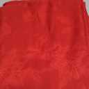 Joyfol Day Red Christmas Tablecloth, Jacquard Fabric Winter Poinsettia Rectangle Table Cloth, Countryside Florals Waterproof Kitchen Dining Xmas Party Table Cover (52x70 Inch)