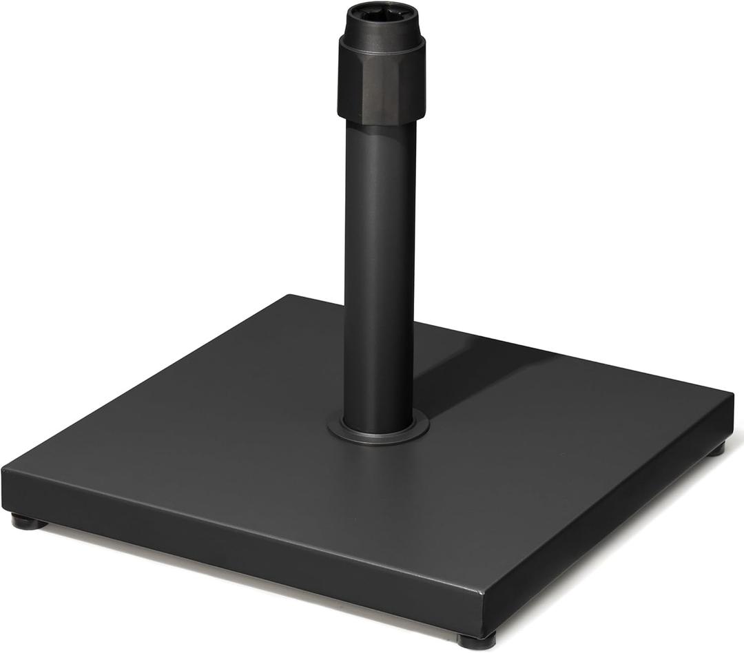 Patio Umbrella Base, Heavy Duty Stand Outdoor, Black
No sand/water filling, Wind-resistant, Square Concrete Stand, Fits 6–12FT Market/Fringe umbrellas