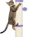 Cat Scratching Post for Indoor Large Adults,45'' Tall Vertical Cat Scratcher with 3.5Inch Diameter Sisal Post for Protect Furniture,Cute Tree with Interactive Ball Toys Self Groomer Brush for All Cats