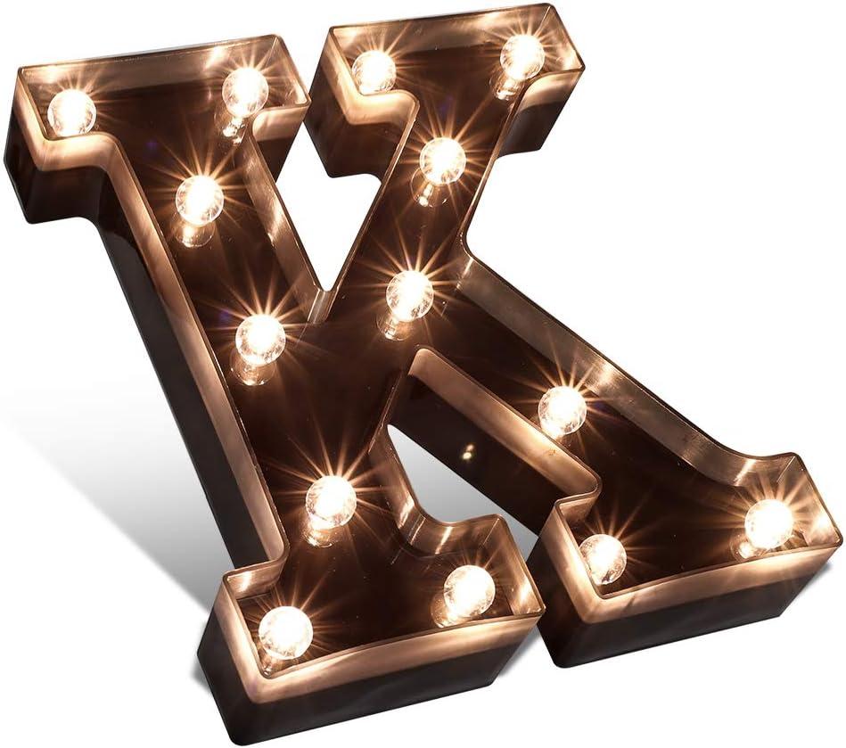 Glintee Led Marquee Letter Lights Newly Design Light up Letters for Events Wedding Party Birthday Home Bar DIY Decoration-K