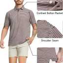 Rouen Golf Shirts for Men Moisture Wicking Lightweight Dry fit Performance Sports Stripe Collared Golf Polo Shirts for Men (S)