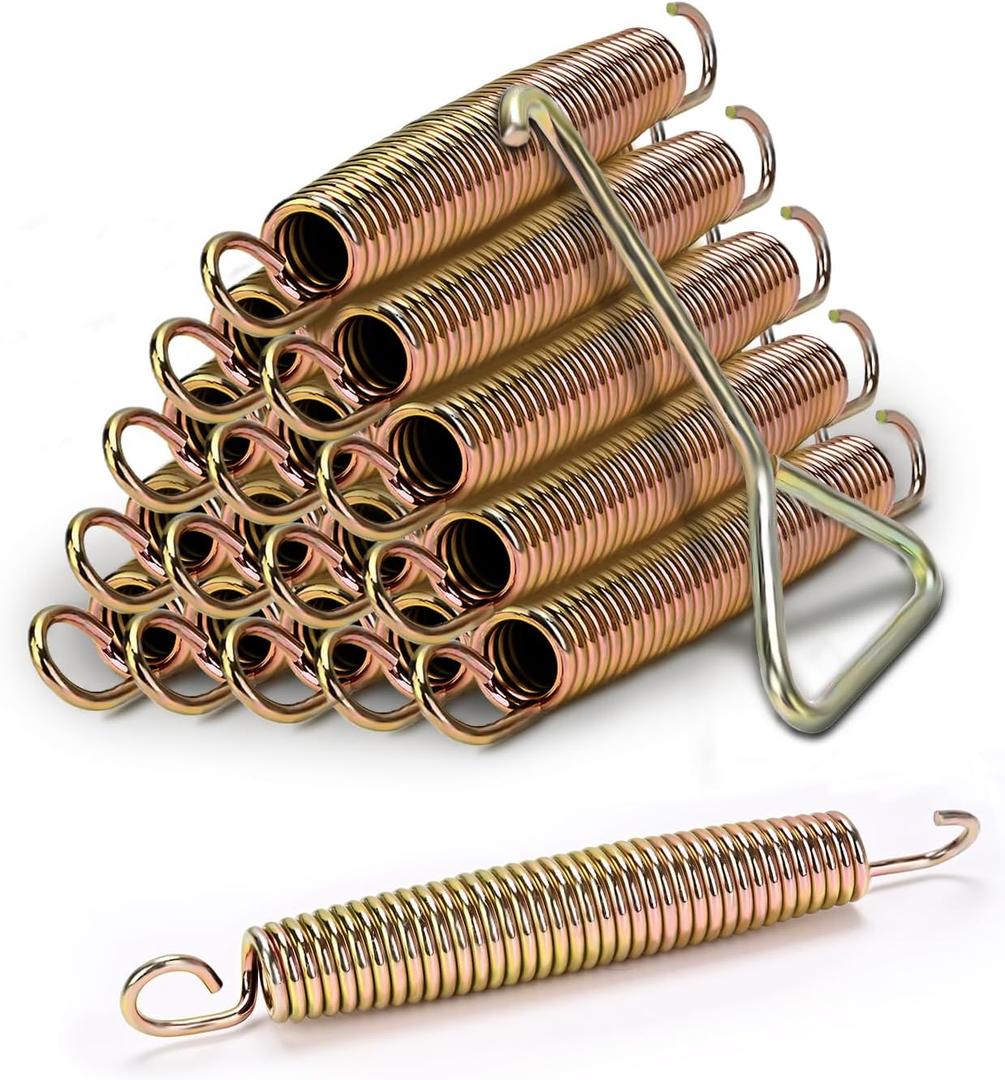 Trampoline Springs Heavy Duty Stainless Steel Replacement Trampoline Parts Springs with Free T-Hook, 5.5/6.5/7.5 Inch for Outdoor with 16 Pack.